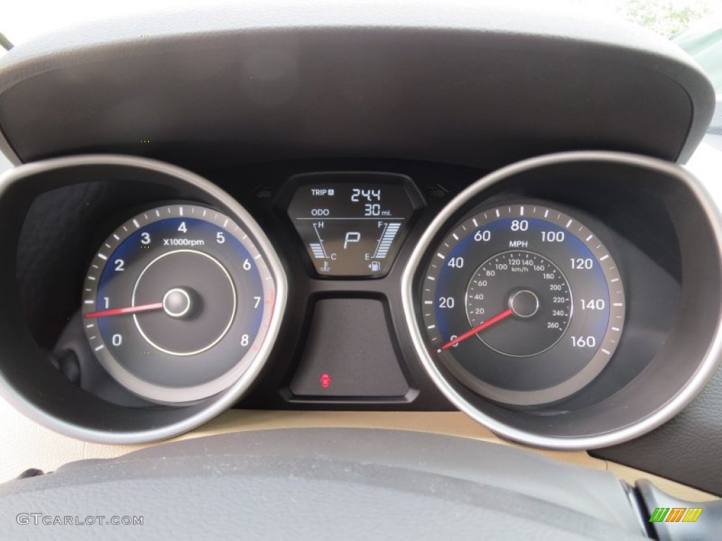 2013 Elantra Limited - Blue Sky Metallic / Beige photo #33