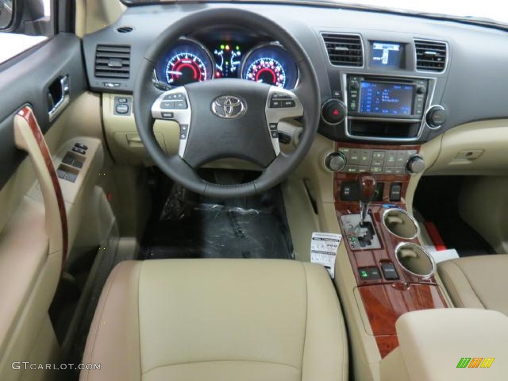 2013 Toyota Highlander Limited 4WD Sand Beige Dashboard Photo #75779267