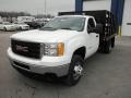 Summit White - Sierra 3500HD Regular Cab Stake Truck Photo No. 3