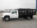 Summit White - Sierra 3500HD Regular Cab Stake Truck Photo No. 4
