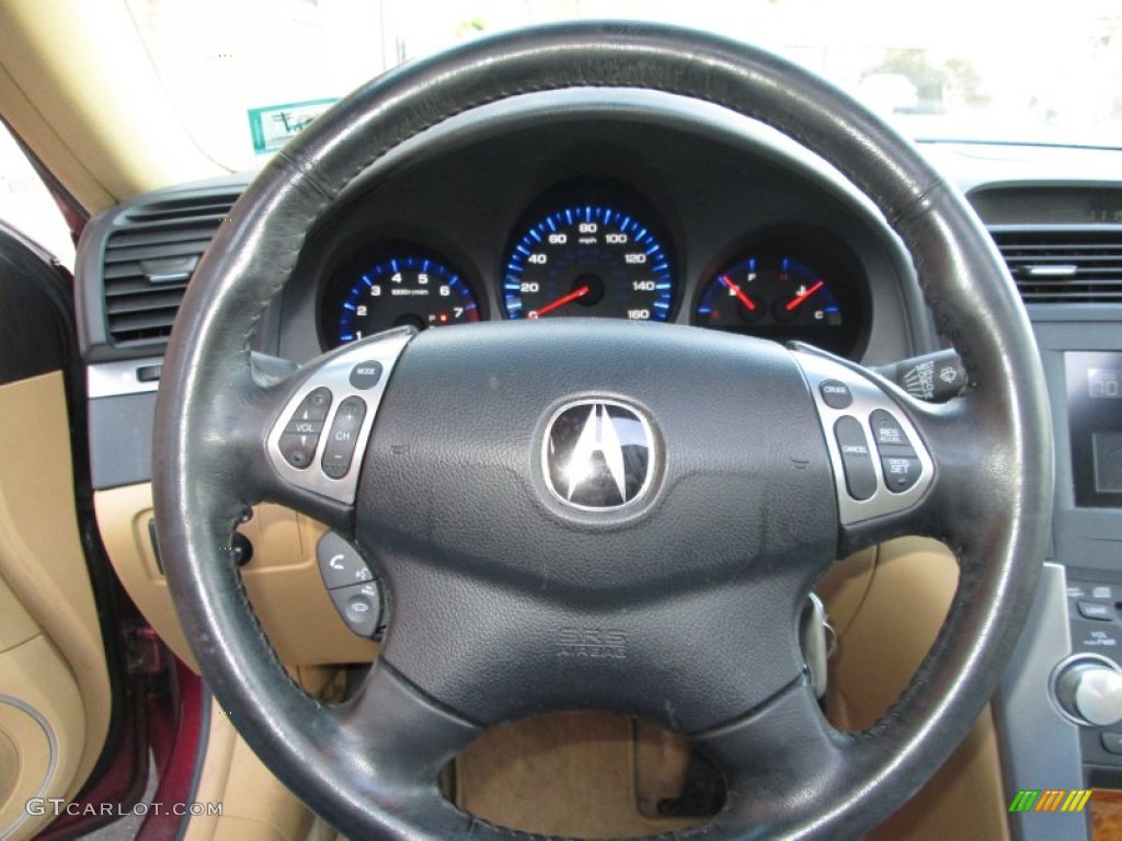 2004 Acura TL 3.2 Camel Steering Wheel Photo #75782207