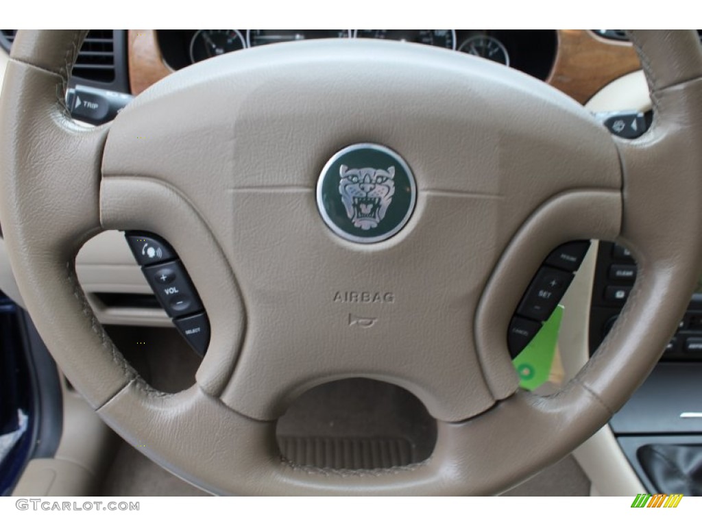 2002 Jaguar X-Type 2.5 Sand Steering Wheel Photo #75792904