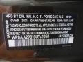 2008 Porsche Cayman Standard Cayman Model Info Tag