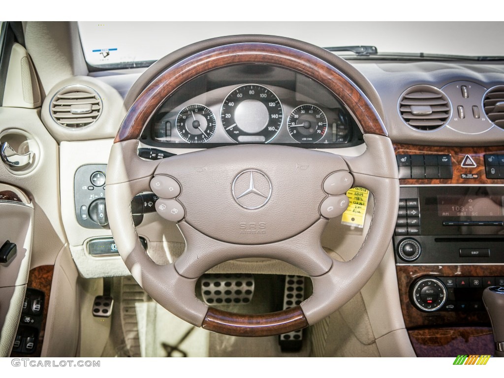 2009 Mercedes-Benz CLK 350 Coupe Stone Steering Wheel Photo #75794746