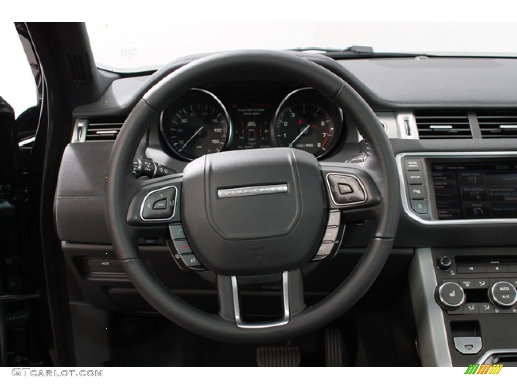 2013 Land Rover Range Rover Evoque Pure Ebony Steering Wheel Photo #75798934