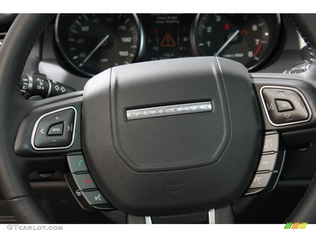 2013 Land Rover Range Rover Evoque Pure Ebony Steering Wheel Photo #75798958