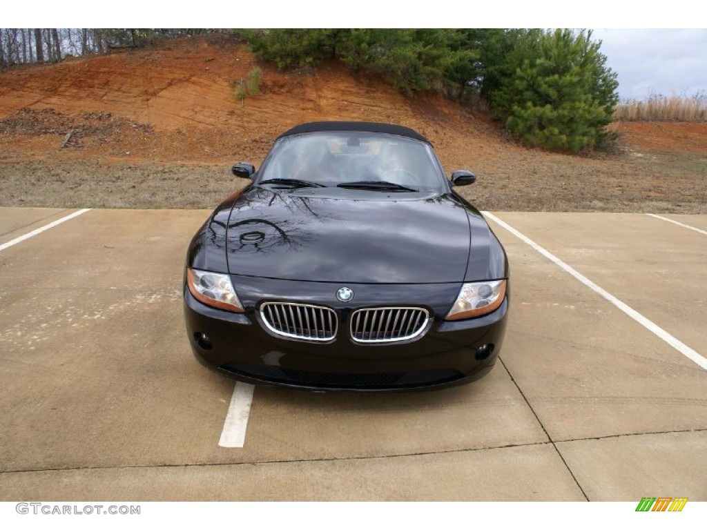 2004 Z4 3.0i Roadster - Black Sapphire Metallic / Dream Red/Black photo #4