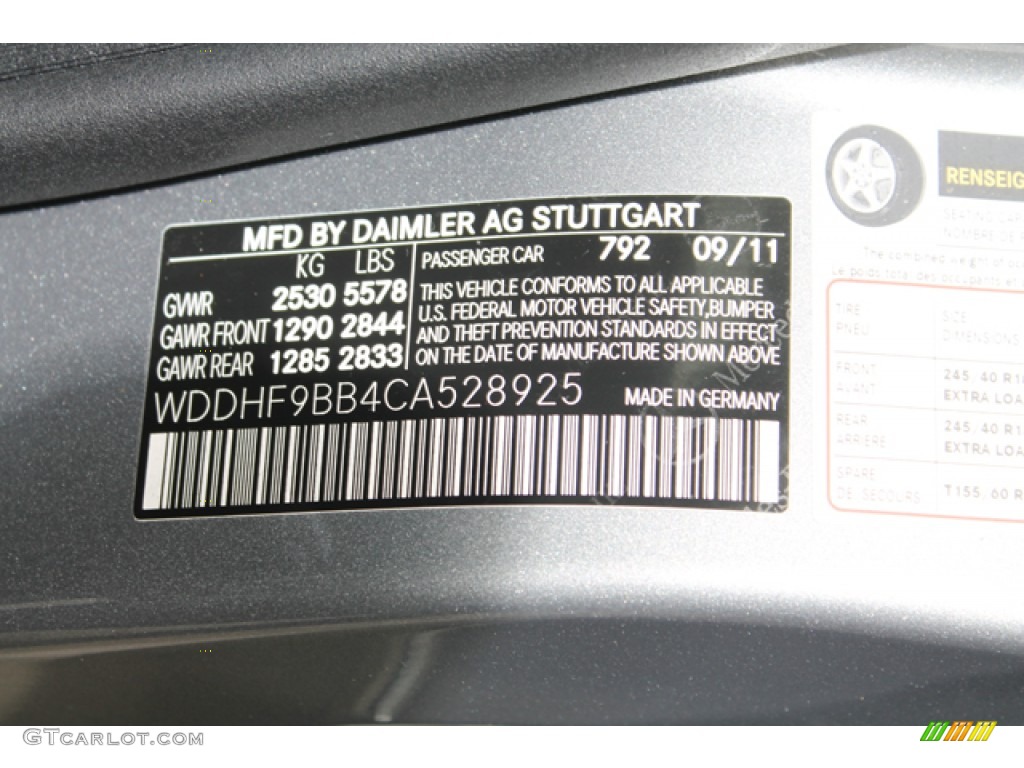 2012 E Color Code 792 for Palladium Silver Metallic Photo #75801109