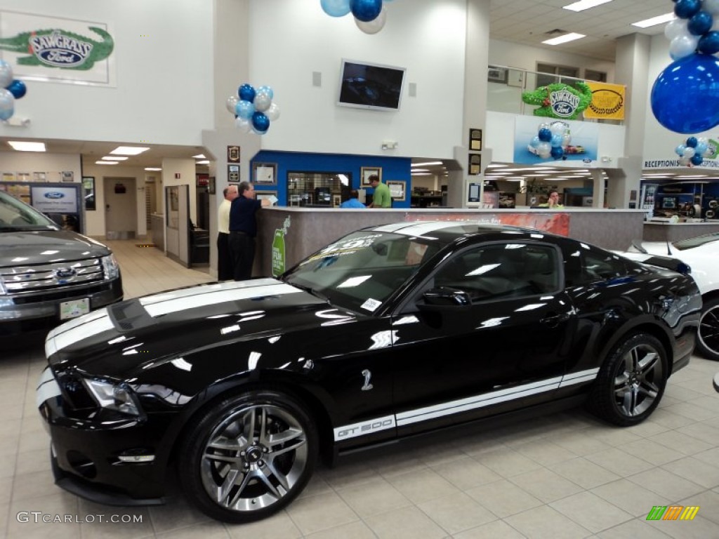2011 Mustang Shelby GT500 Coupe - Ebony Black / Charcoal Black/White photo #14