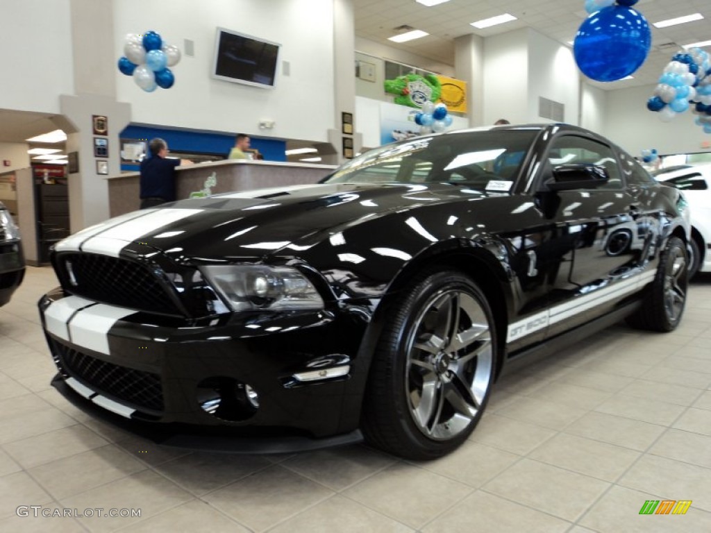 2011 Mustang Shelby GT500 Coupe - Ebony Black / Charcoal Black/White photo #15