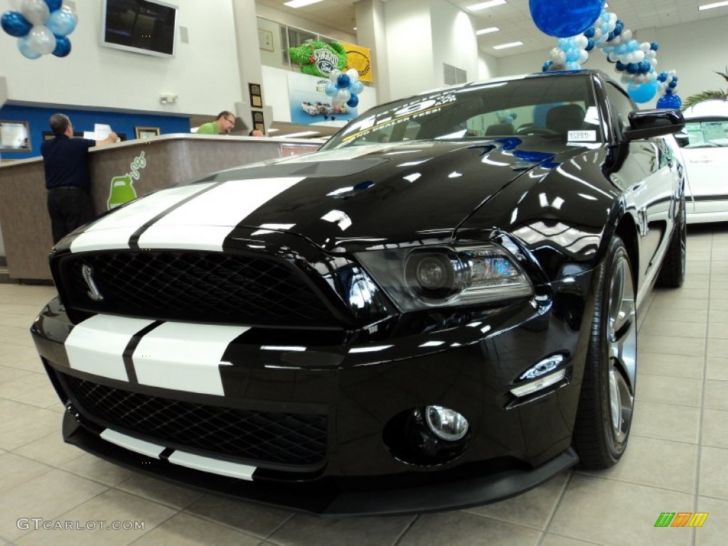 2011 Mustang Shelby GT500 Coupe - Ebony Black / Charcoal Black/White photo #16