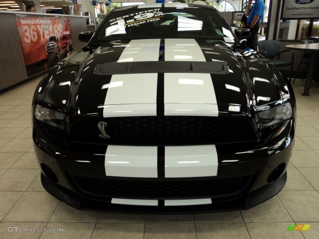 2011 Mustang Shelby GT500 Coupe - Ebony Black / Charcoal Black/White photo #18