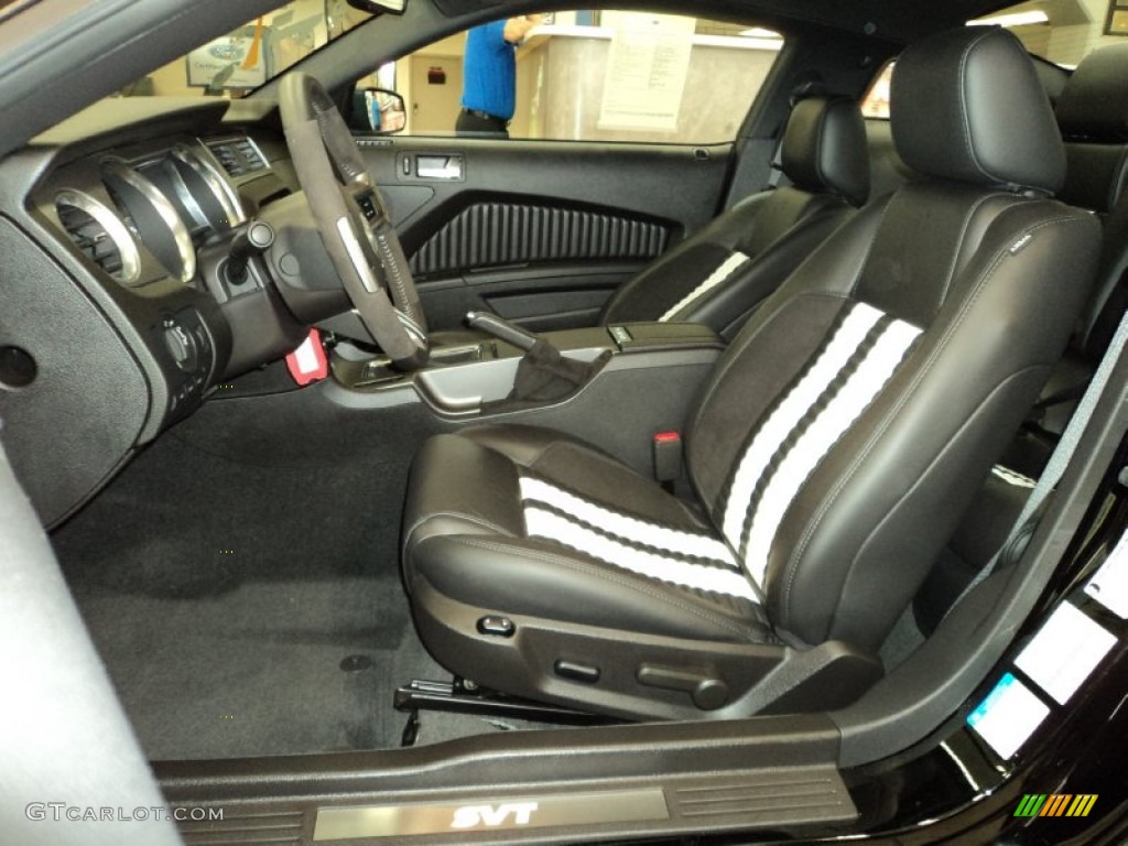 Charcoal Black/White Interior 2011 Ford Mustang Shelby GT500 Coupe Photo #75804265