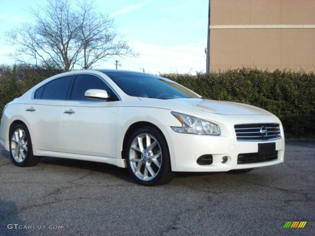 2009 Maxima 3.5 SV Sport - Winter Frost White / Frost Leather photo #1