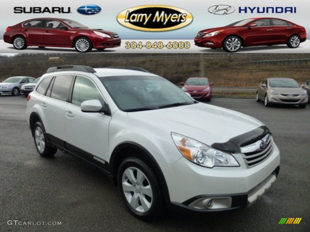 2011 Outback 2.5i Premium Wagon - Satin White Pearl / Warm Ivory photo #1