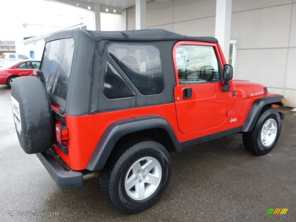 Flame Red 2005 Jeep Wrangler Rubicon 4x4 Exterior Photo #75808687