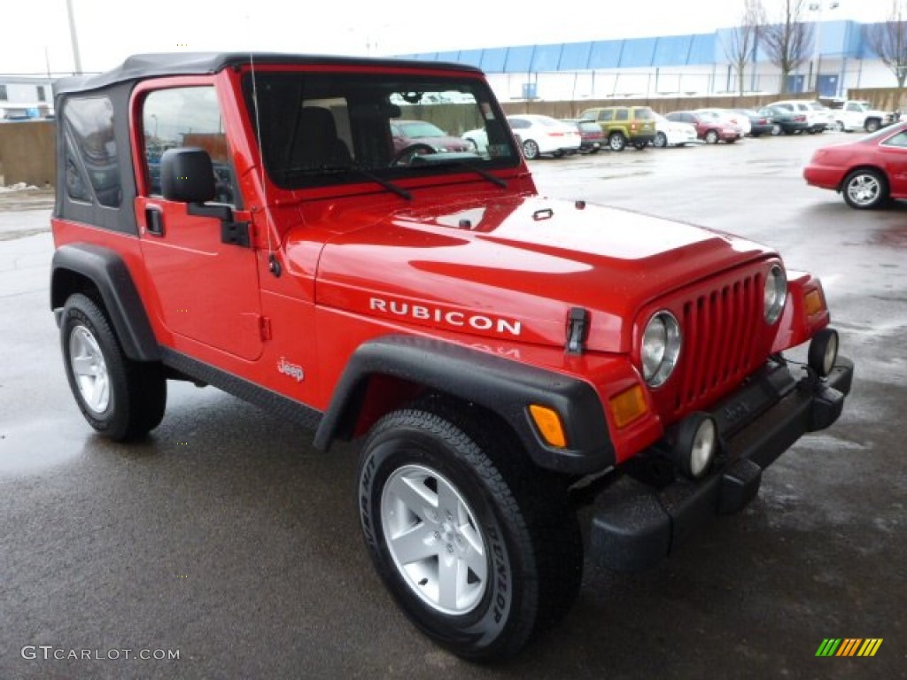 Flame Red 2005 Jeep Wrangler Rubicon 4x4 Exterior Photo #75808756