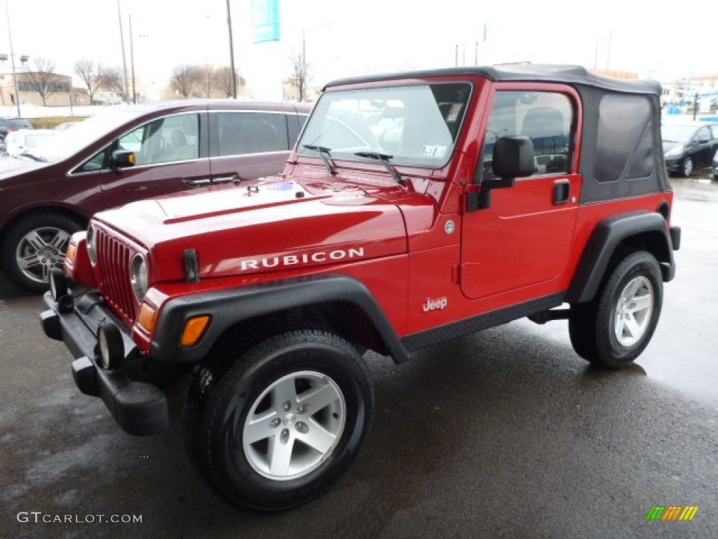 Flame Red 2005 Jeep Wrangler Rubicon 4x4 Exterior Photo #75808790