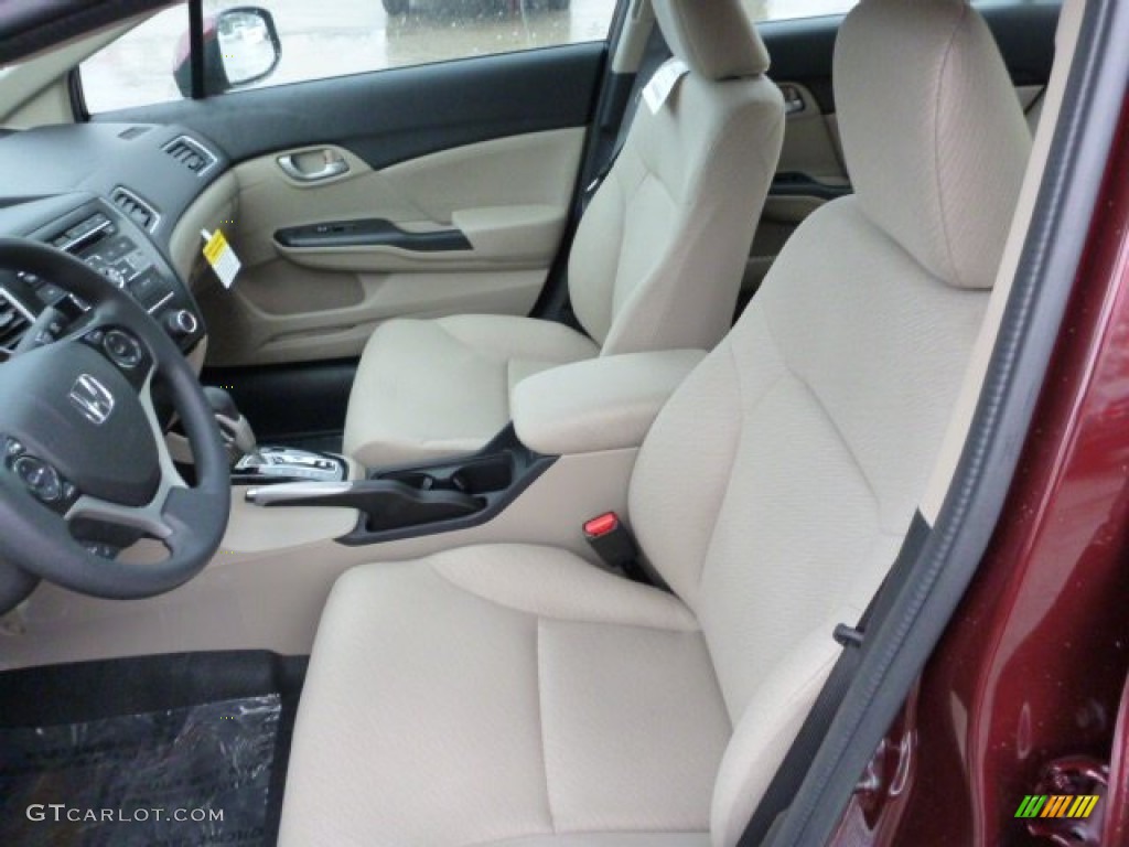 Beige Interior 2013 Honda Civic LX Sedan Photo #75809875