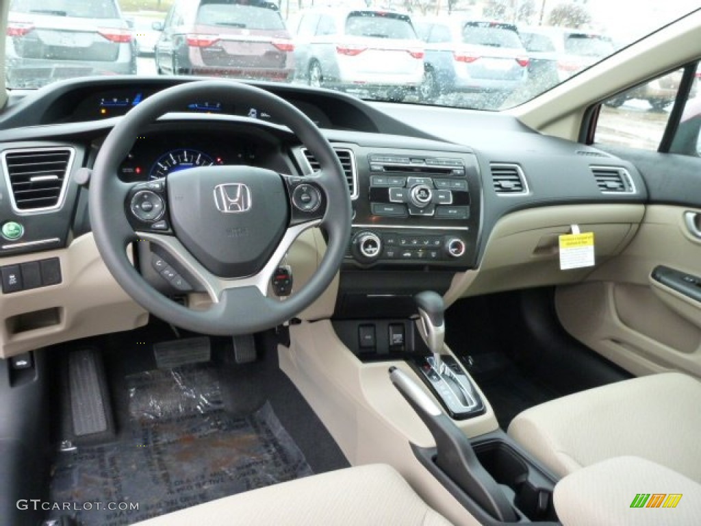 2013 Honda Civic LX Sedan Beige Dashboard Photo #75809911