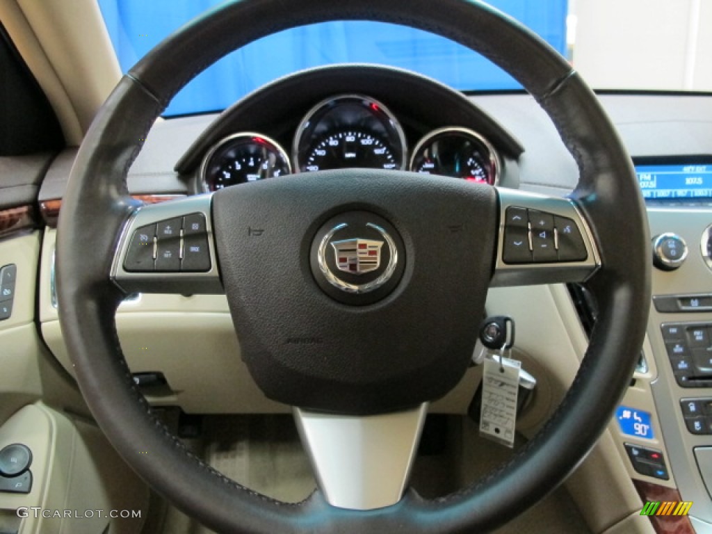 2008 Cadillac CTS 4 AWD Sedan Cashmere/Cocoa Steering Wheel Photo #75810037