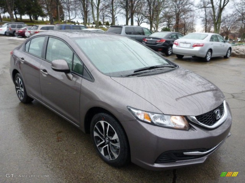 Polished Metal Metallic 2013 Honda Civic EX Sedan Exterior Photo #75810142