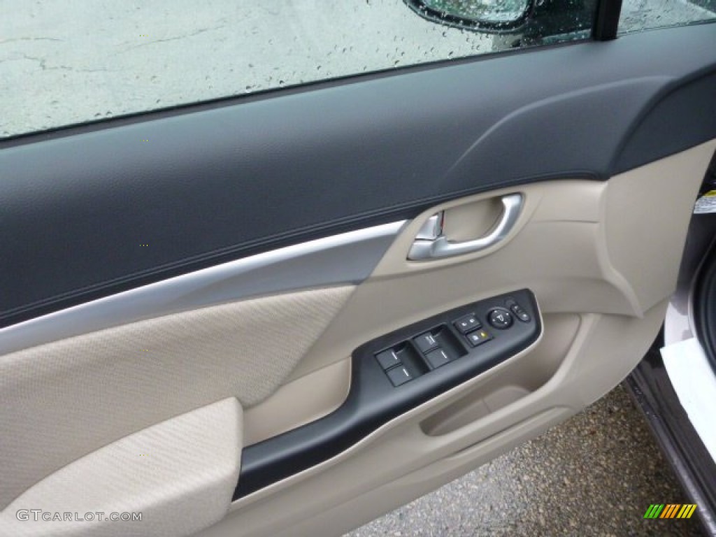 2013 Honda Civic EX Sedan Beige Door Panel Photo #75810265