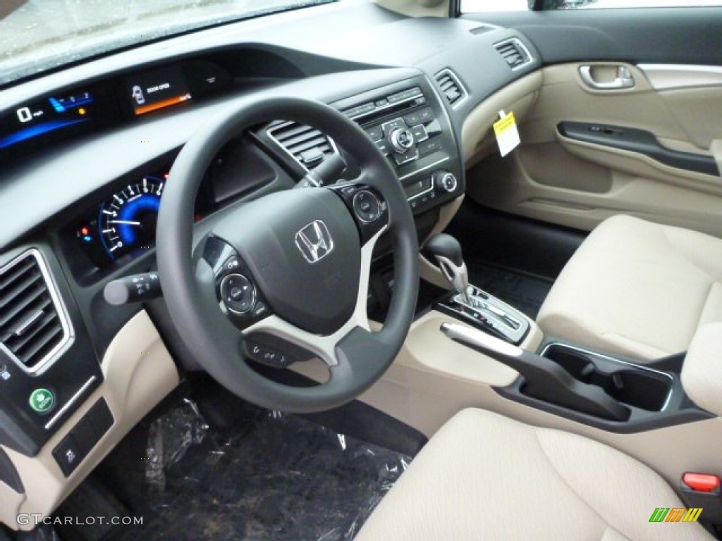 Beige Interior 2013 Honda Civic EX Sedan Photo #75810286