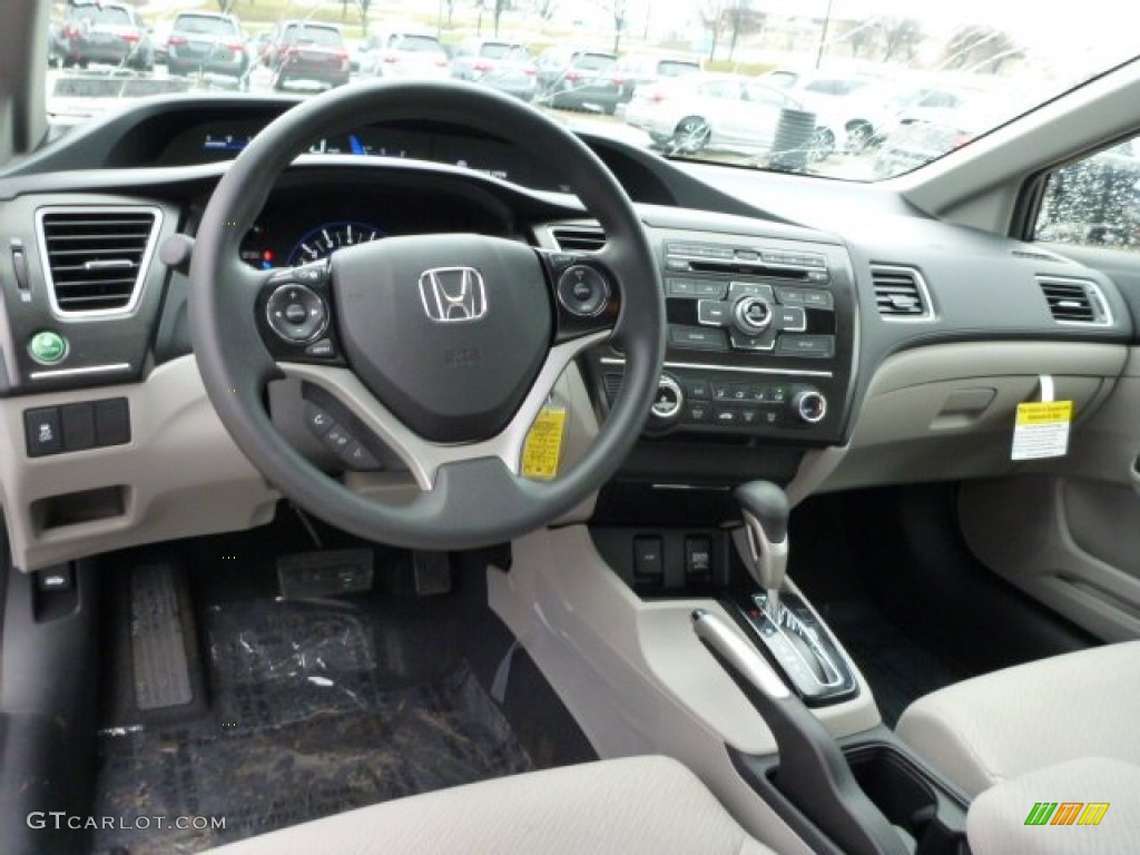 2013 Honda Civic LX Sedan Gray Dashboard Photo #75810589