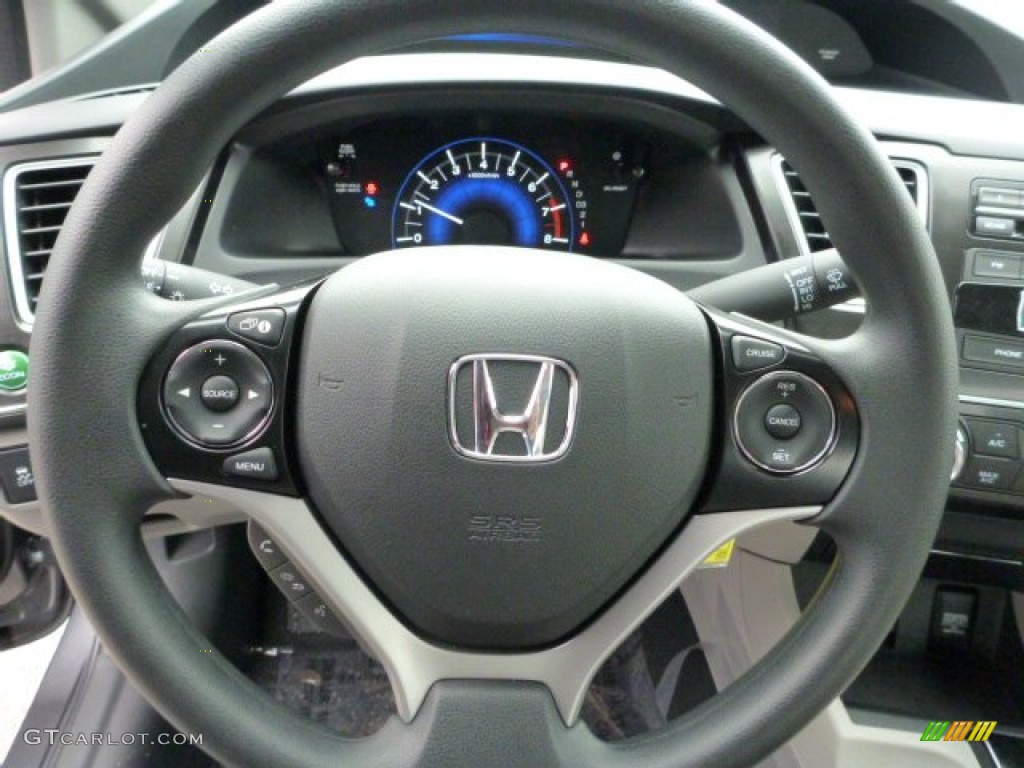 2013 Honda Civic LX Sedan Gray Steering Wheel Photo #75810667