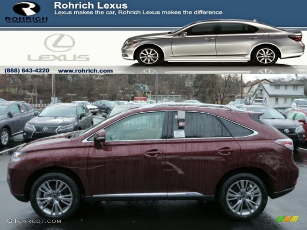 2013 RX 450h AWD - Claret Red Mica / Parchment/Espresso Birds Eye Maple photo #1