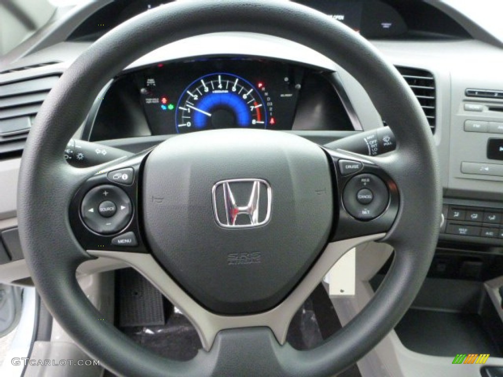 2012 Honda Civic LX Sedan Gray Steering Wheel Photo #75811711