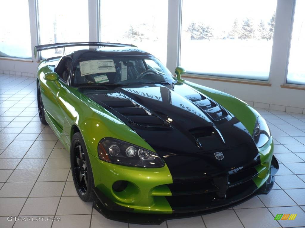 2009 Viper SRT-10 ACR Coupe - Viper Snakeskin Green Pearl / Black photo #6