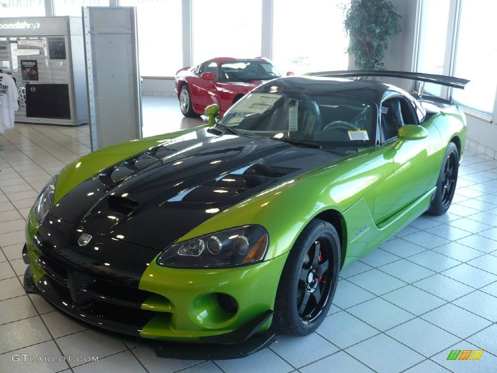 2009 Viper SRT-10 ACR Coupe - Viper Snakeskin Green Pearl / Black photo #7