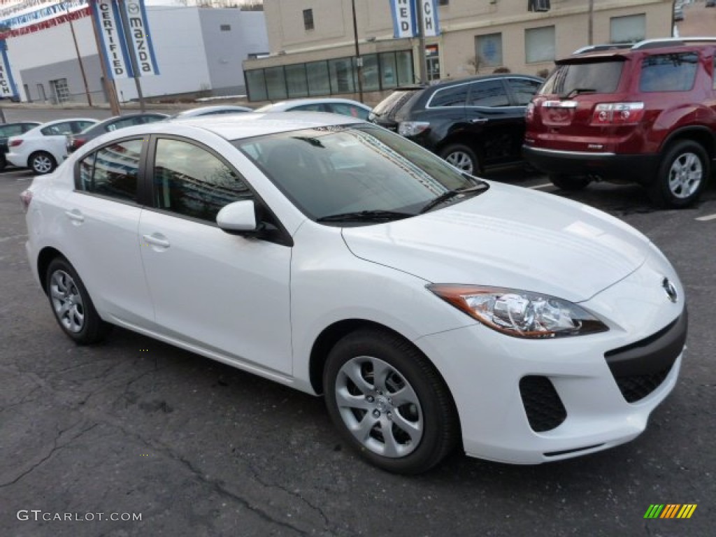 2013 MAZDA3 i SV 4 Door - Crystal White Pearl Mica / Black photo #7