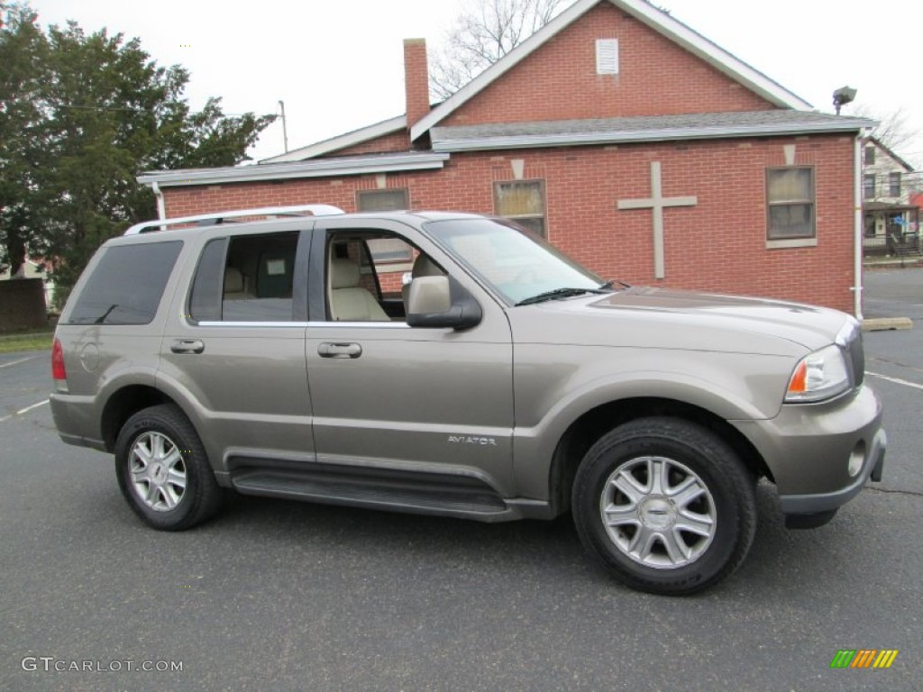 2003 Aviator Luxury AWD - Mineral Grey Metallic / Light Parchment photo #10