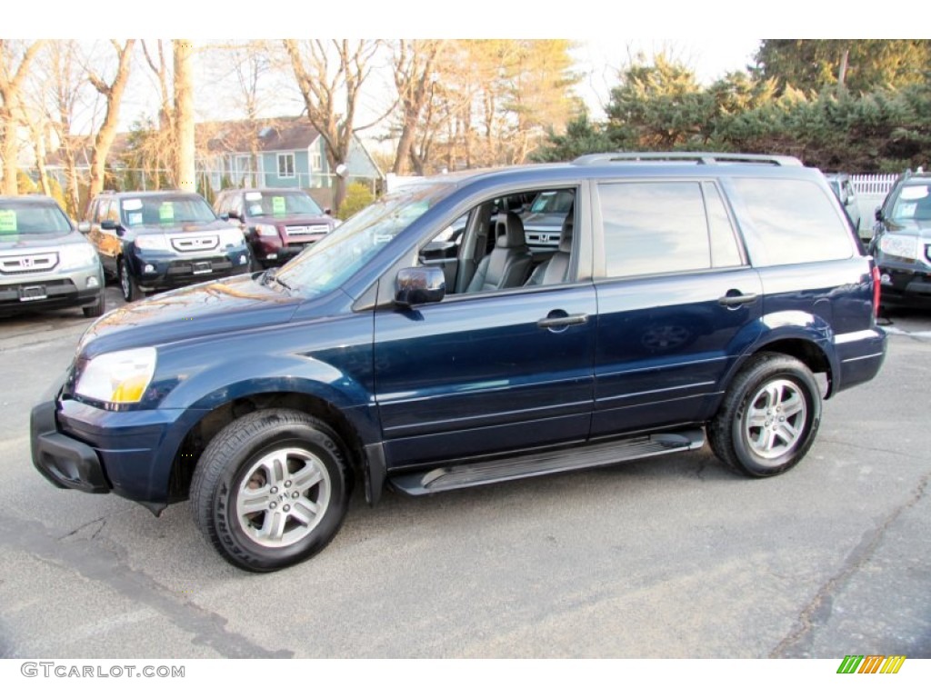 2004 Pilot EX-L 4WD - Midnight Blue Metallic / Gray photo #11