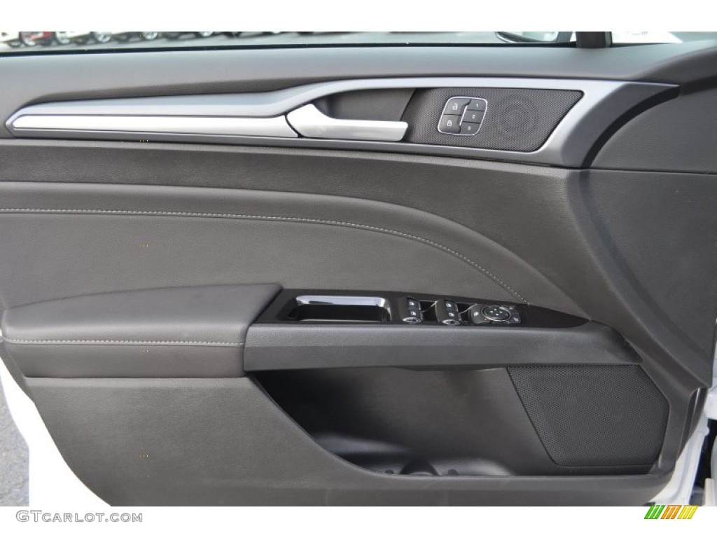2013 Ford Fusion Titanium AWD Charcoal Black Door Panel Photo #75821467