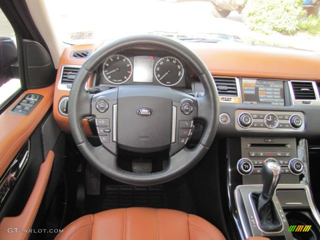 2010 Land Rover Range Rover Sport HSE Premium Tan/Tan Stitching Dashboard Photo #75823769