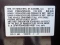  2013 Pilot EX Dark Amber Metallic Color Code YR587M
