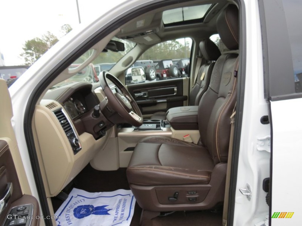 Canyon Brown/Light Frost Beige Interior 2013 Ram 1500 Laramie Longhorn Crew Cab 4x4 Photo #75828889
