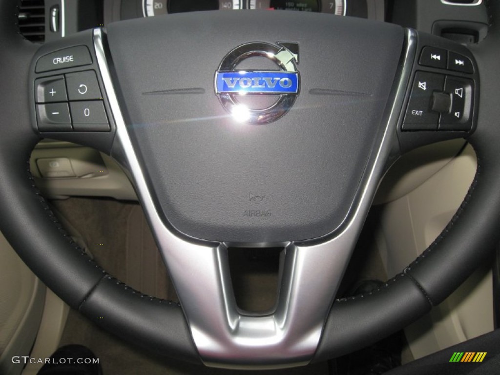 2013 Volvo S60 T5 AWD Soft Beige Steering Wheel Photo #75829004