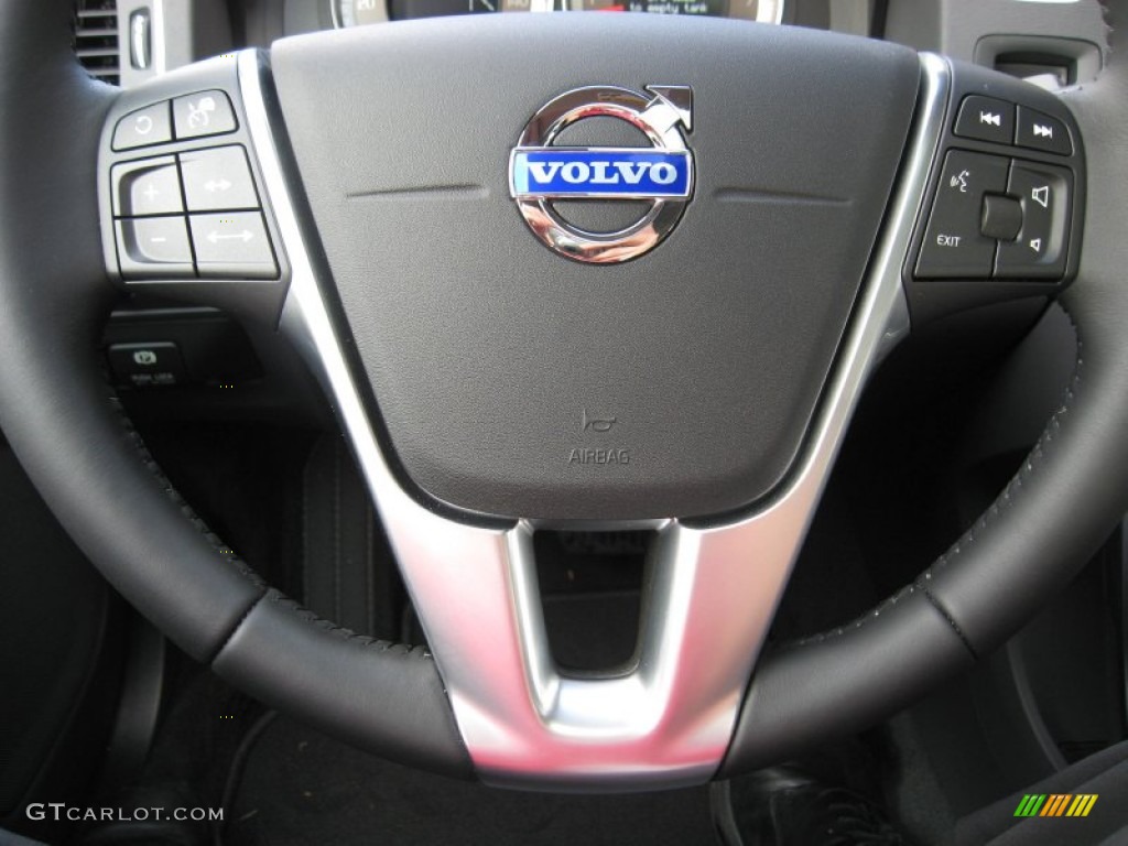 2013 Volvo S60 T5 AWD Off Black Steering Wheel Photo #75829695