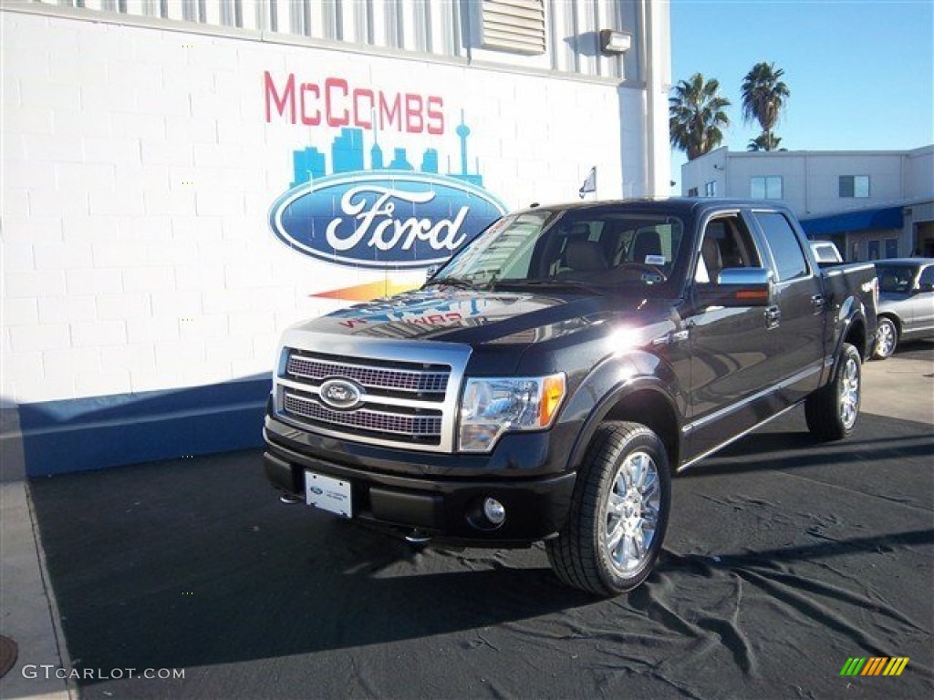 2010 F150 Platinum SuperCrew 4x4 - Tuxedo Black / Medium Stone Leather/Sienna Brown photo #1