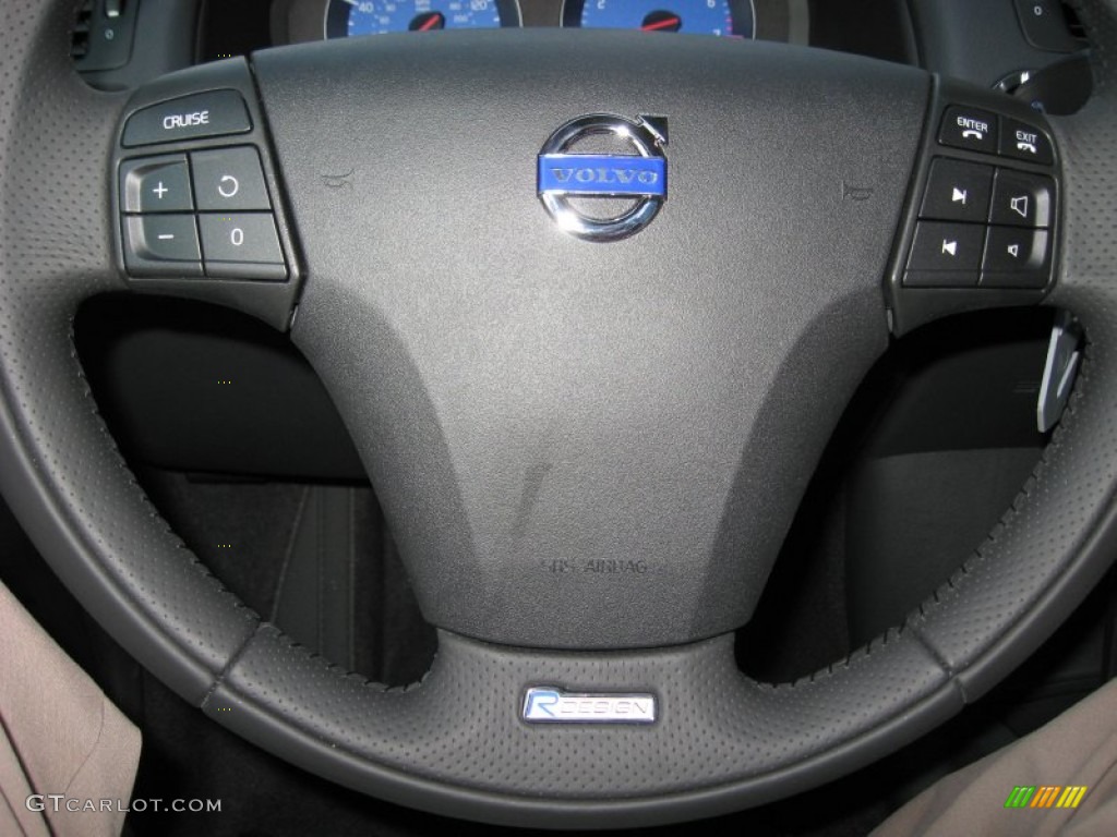 2013 Volvo C30 T5 Polestar Limited Edition R-Design Off Black/Calcite Steering Wheel Photo #75830291