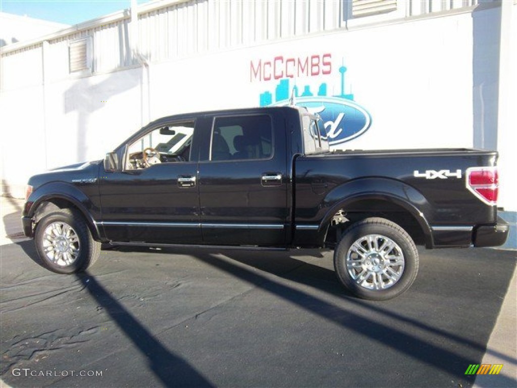 2010 F150 Platinum SuperCrew 4x4 - Tuxedo Black / Medium Stone Leather/Sienna Brown photo #9