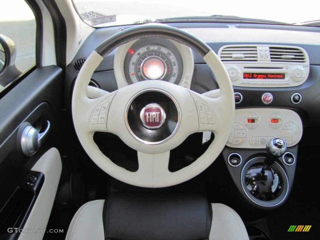 2012 Fiat 500 Gucci 500 by Gucci Nero (Black) Steering Wheel Photo #75833539