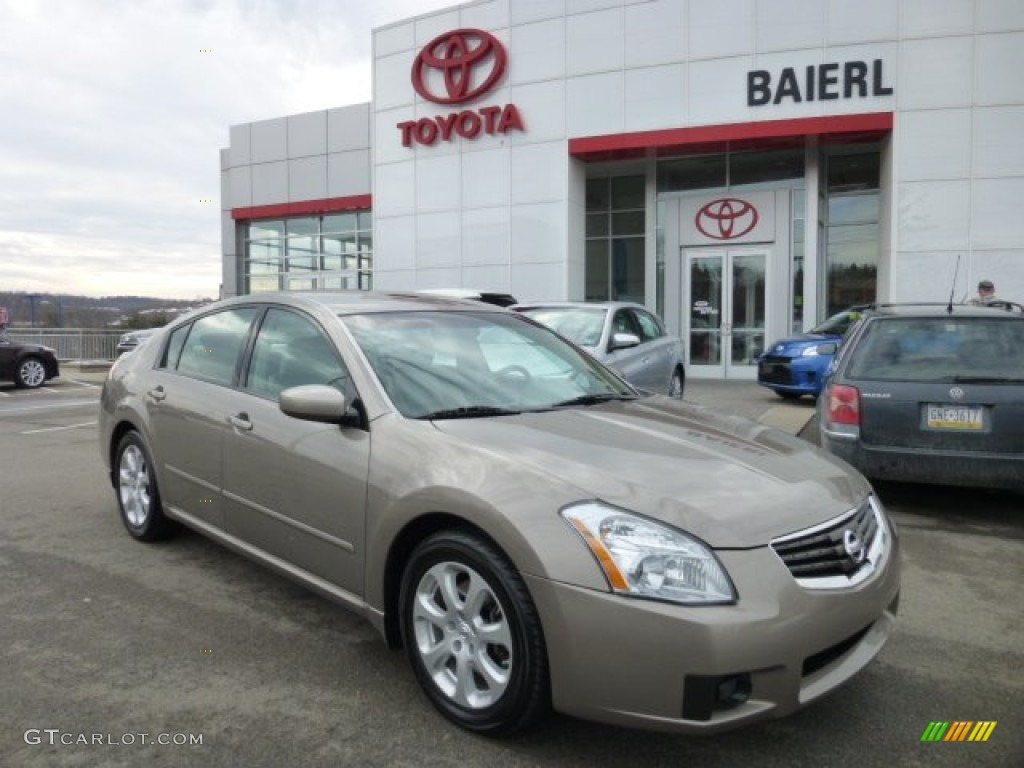 2008 Maxima 3.5 SL - Pebble Beach Metallic / Cafe Latte photo #1