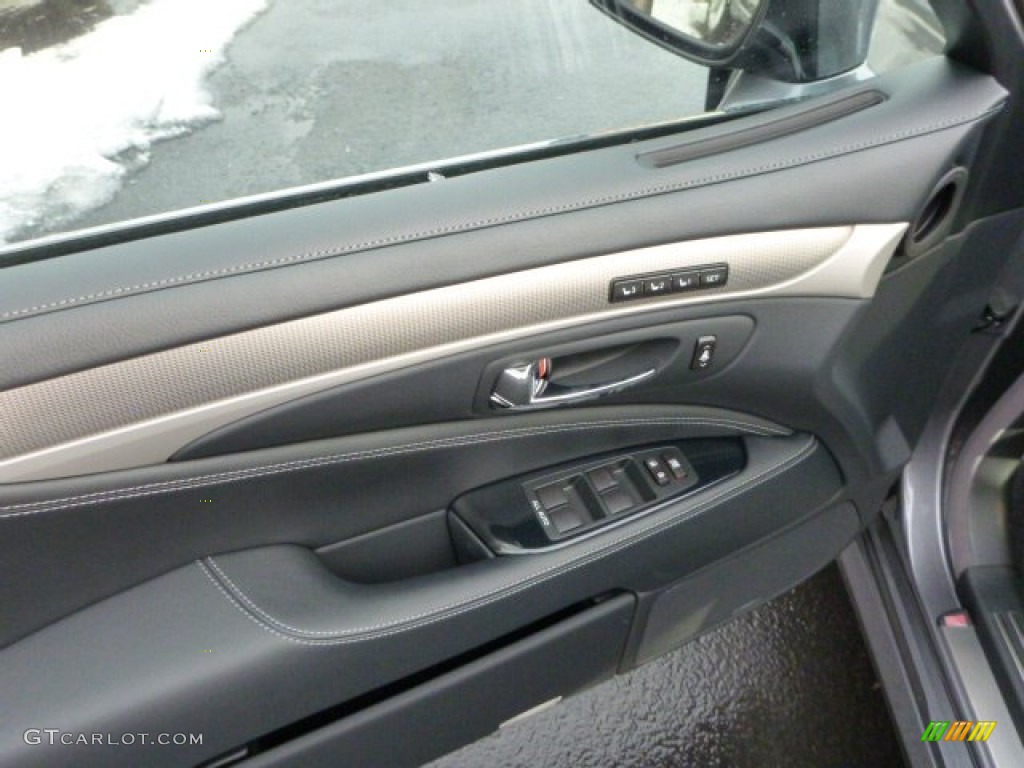 2013 Lexus LS 460 F Sport AWD F Sport Black w/White Perf. Genuine Aluminum Door Panel Photo #75837743