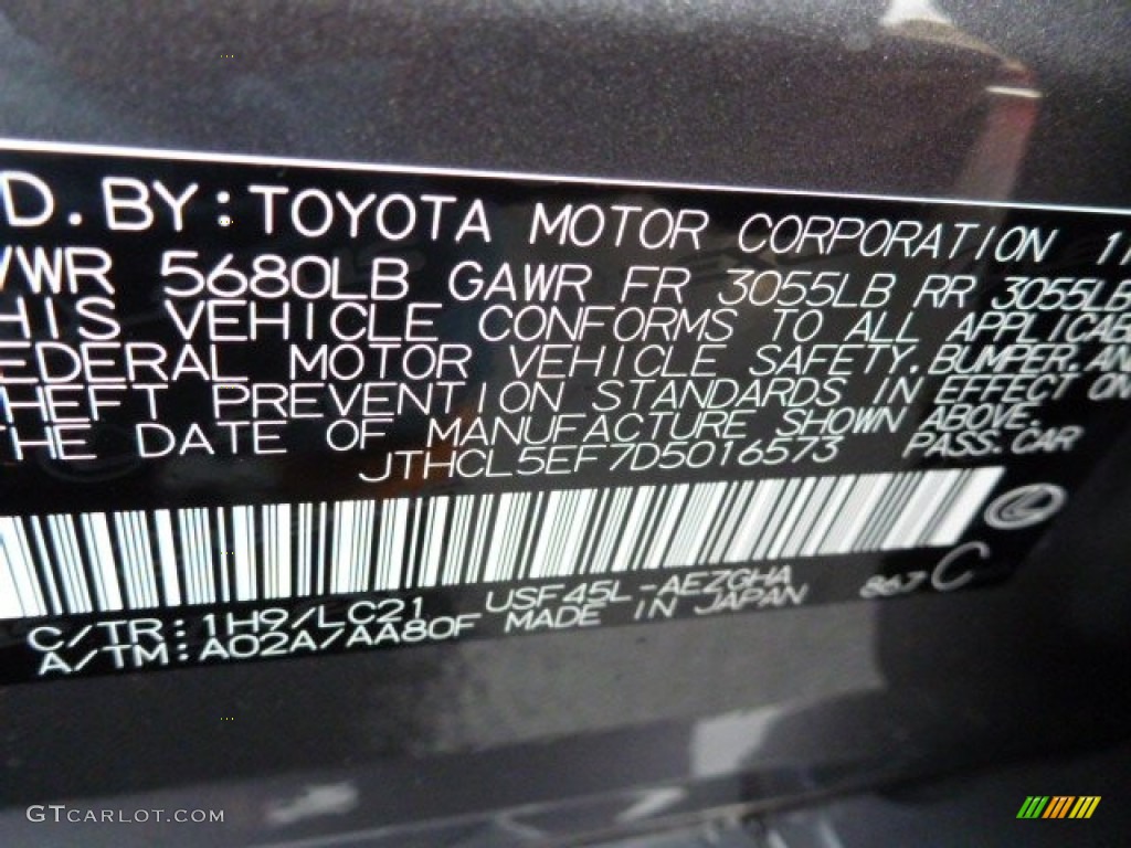 2013 LS Color Code 1H9 for Nebula Gray Pearl Photo #75837793